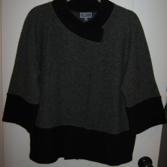 Heathered Grey with Black Sweater Jacket - Picture 2 of 4